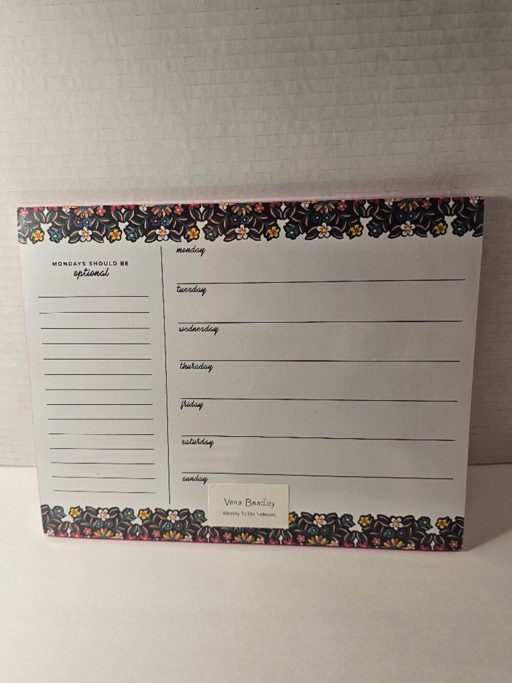 Vera Bradley Weekly To-Do Notepad Kaleidoscope Rosette Desk Planner Stationery